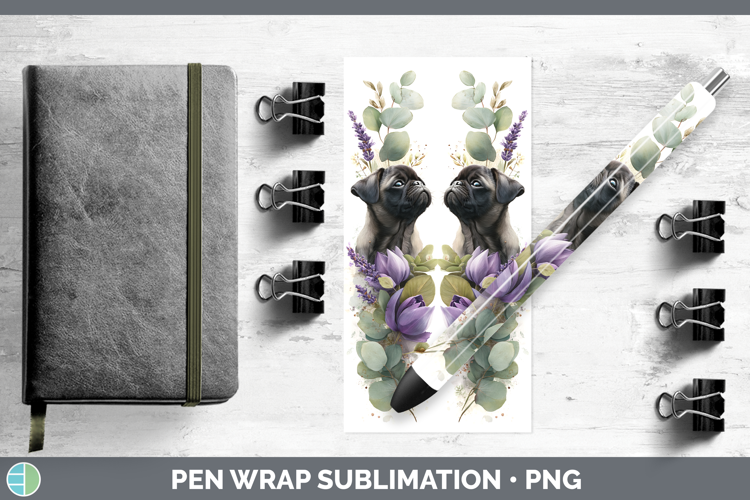 Puggle Dogs 05 Lavender and Eucalyptus Pen Wrap Sublimation