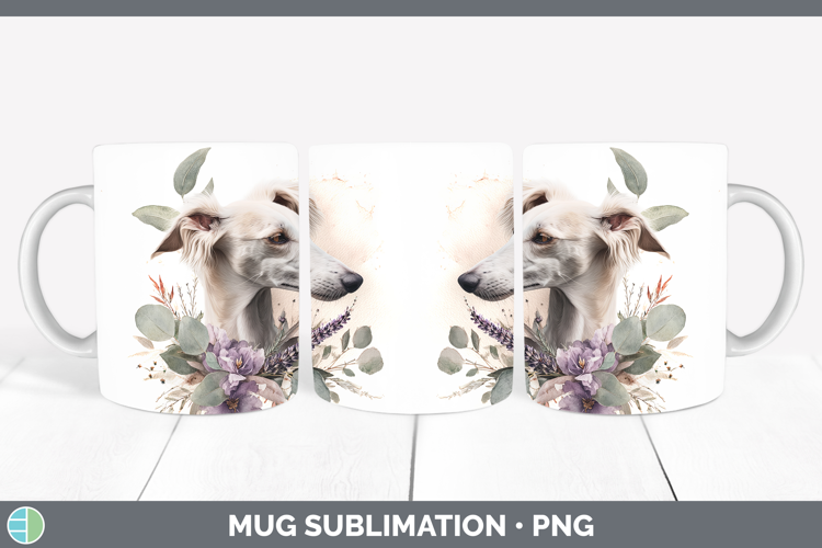 Saluki Dogs 05 Lavender and Eucalyptus Mug Wrap Sublimation