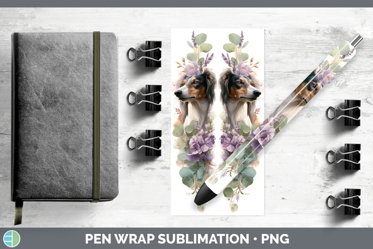 Saluki Dogs 05 Lavender and Eucalyptus Pen Wrap Sublimation