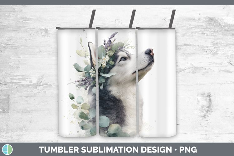 Siberian Husky Dogs 05 Lavender and Eucalyptus Tumbler Subli