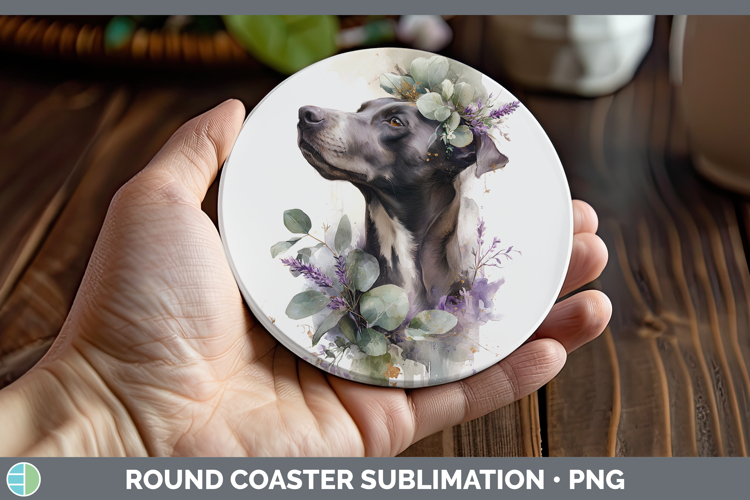 Warren Hound Dogs 05 Lavender and Eucalyptus Round Coaster S