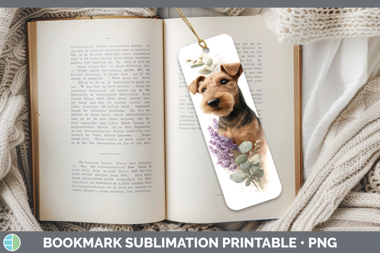 Welsh Terrier Dogs 05 Lavender and Eucalyptus Bookmark Subli