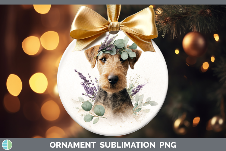 Welsh Terrier Dogs 05 Lavender and Eucalyptus Ornament Subli