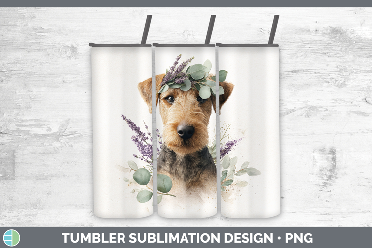 Welsh Terrier Dogs 05 Lavender and Eucalyptus Tumbler Sublim