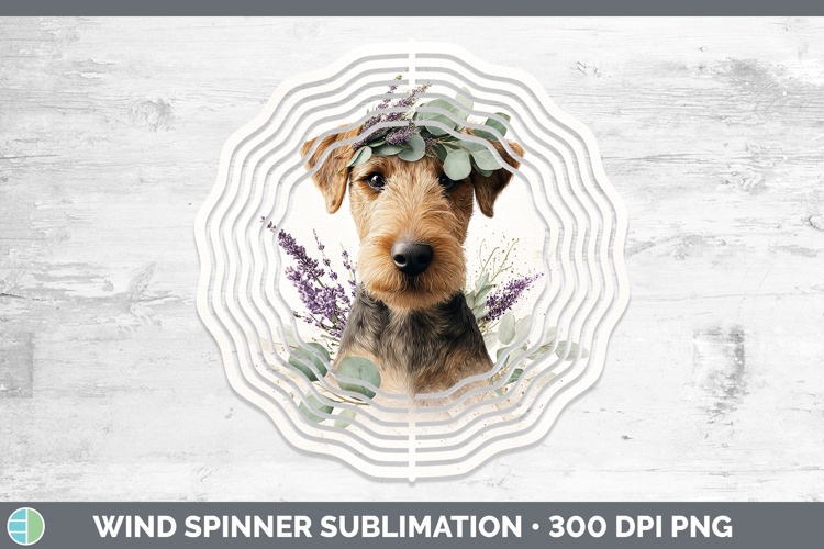 Welsh Terrier Dogs 05 Lavender and Eucalyptus Wind Spinner S
