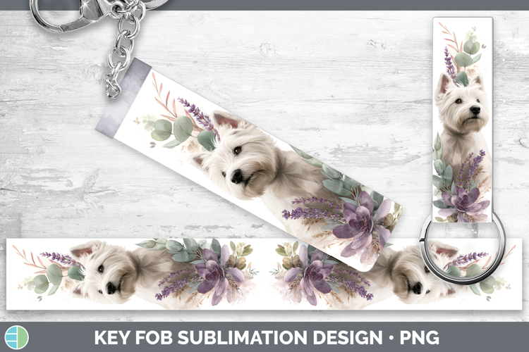 White Highland Terrier Dogs 05 Lavender and Eucalyptus Key F
