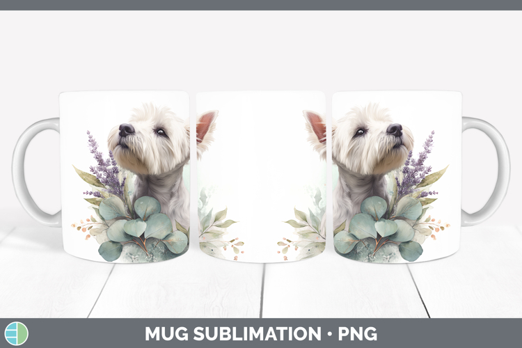 White Highland Terrier Dogs 05 Lavender and Eucalyptus Mug W