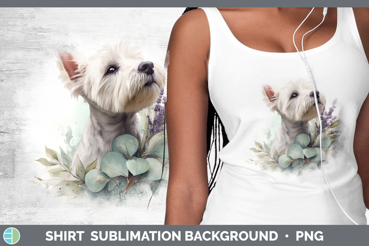 White Highland Terrier Dogs 05 Lavender and Eucalyptus Shirt