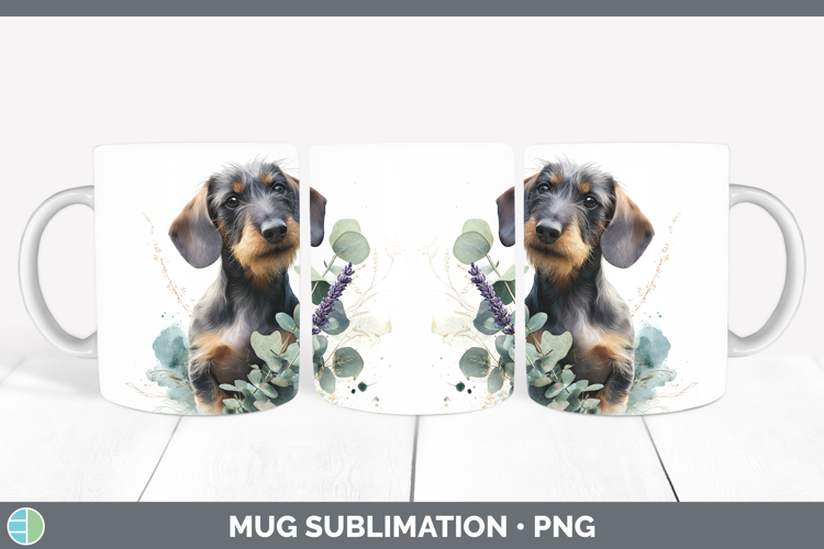 Wire Haired Dachshund Dogs 05 Lavender and Eucalyptus Mug Wr