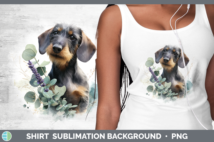 Wire Haired Dachshund Dogs 05 Lavender and Eucalyptus Shirt