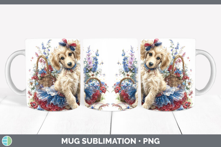 GorgeousDogs 05 Patriotic Mug Wrap design.
