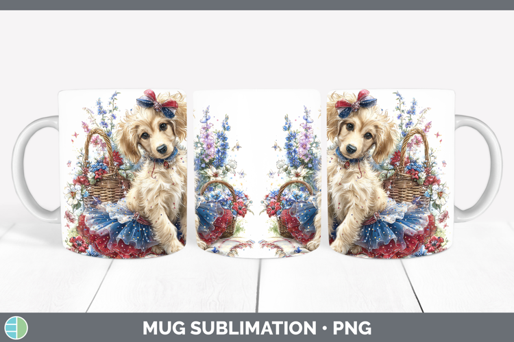 Dogs 05 Patriotic Afghan Hound Mug Wrap Sublimation Coffee C