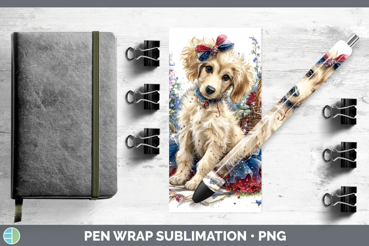Dogs 05 Patriotic Afghan Hound Pen Wrap Sublimation Pen Desi