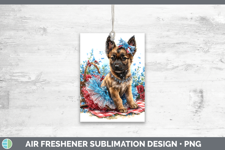 Dogs 05 Patriotic Belgian Malinois Air Freshener Sublimation