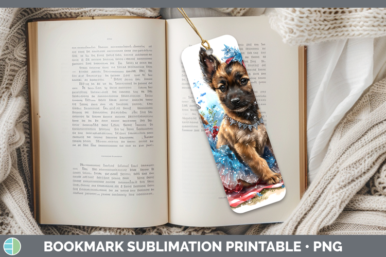 Dogs 05 Patriotic Belgian Malinois Bookmark Sublimation Prin