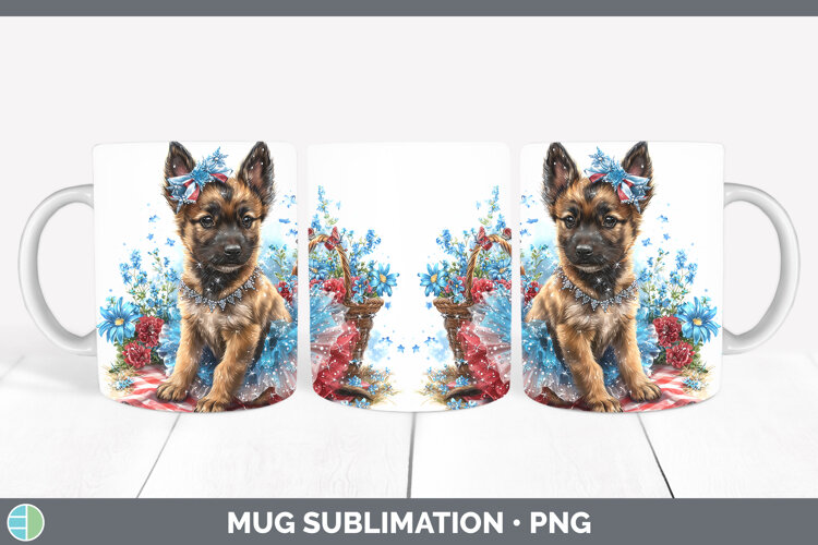 GorgeousDogs 05 Patriotic Mug Wrap design.