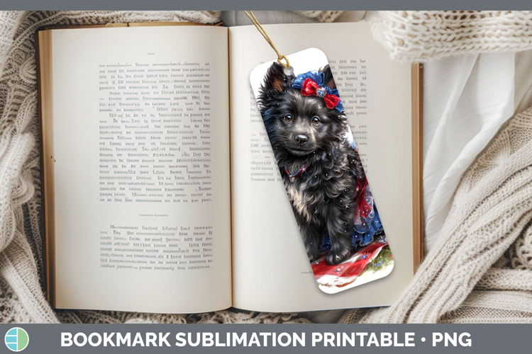 Dogs 05 Patriotic Belgian Sheepdog Bookmark Sublimation Prin