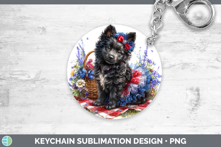 GorgeousDogs 05 Patriotic Keychain design.