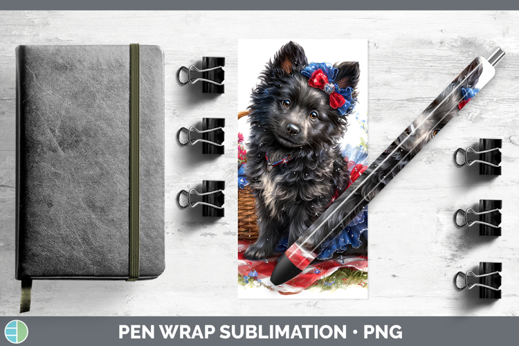 Dogs 05 Patriotic Belgian Sheepdog Pen Wrap Sublimation Pen