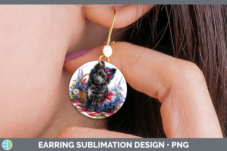 GorgeousDogs 05 Patriotic Round Earrings design.