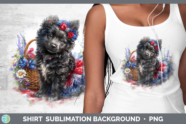 Dogs 05 Patriotic Belgian Sheepdog Shirt Sublimation Backgro