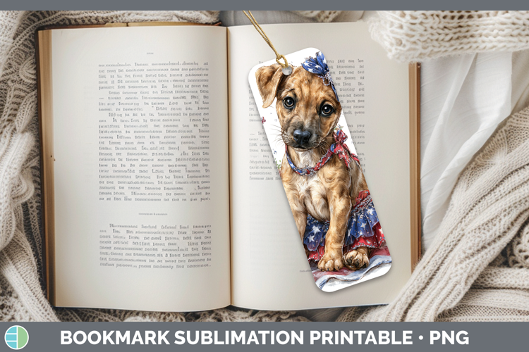 Dogs 05 Patriotic Black Mouth Cur Bookmark Sublimation Print