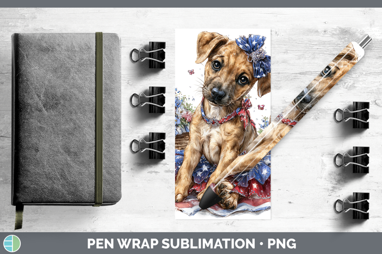 Dogs 05 Patriotic Black Mouth Cur Pen Wrap Sublimation Pen D