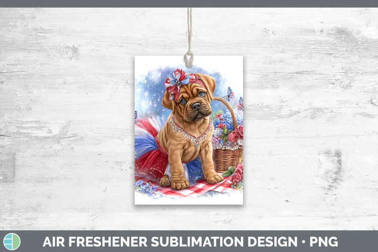 Dogs 05 Patriotic Bordeaux Mastiff Air Freshener Sublimation