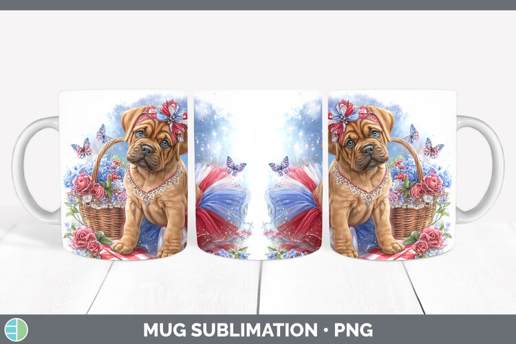 GorgeousDogs 05 Patriotic Mug Wrap design.