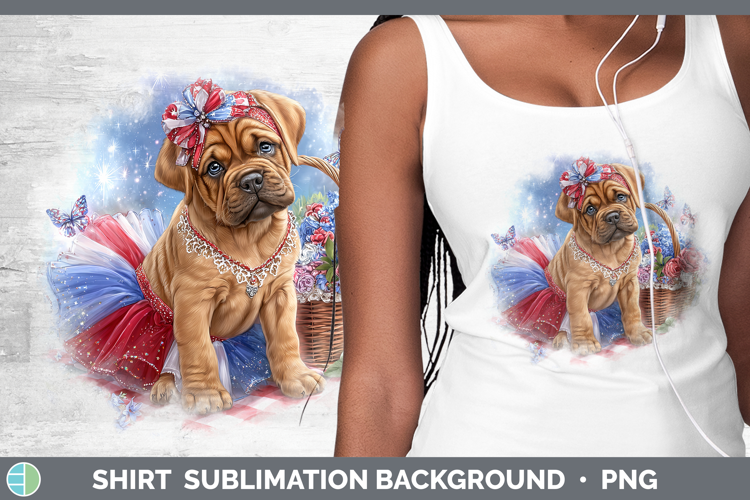 Dogs 05 Patriotic Bordeaux Mastiff Shirt Sublimation Backgro