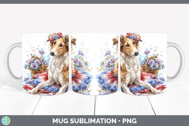 GorgeousDogs 05 Patriotic Mug Wrap design.