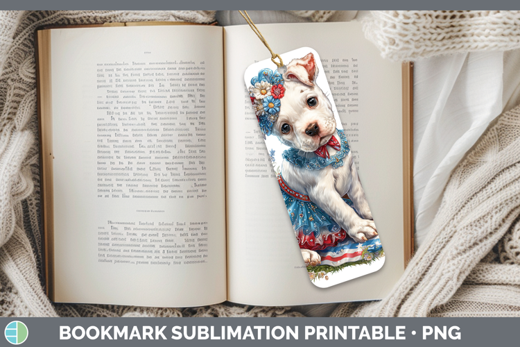 Dogs 05 Patriotic Dogo Argentino Bookmark Sublimation Printa