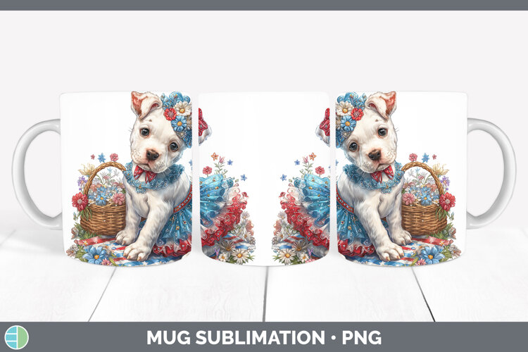 GorgeousDogs 05 Patriotic Mug Wrap design.