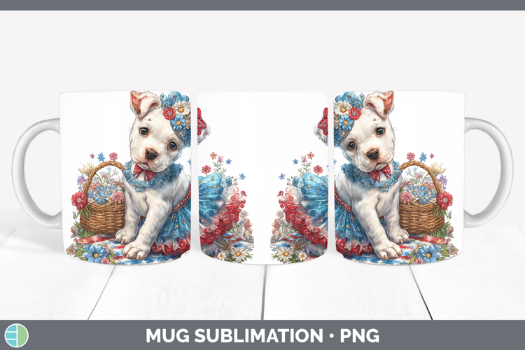 Dogs 05 Patriotic Dogo Argentino Mug Wrap Sublimation Coffee