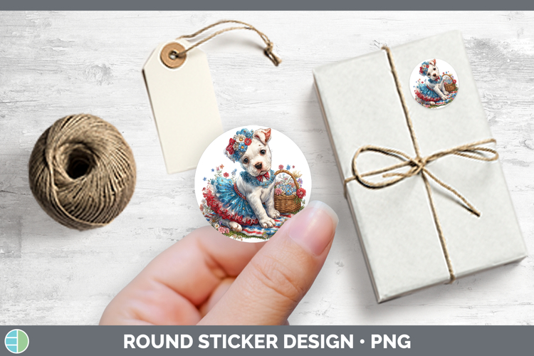 Dogs 05 Patriotic Dogo Argentino Stickers | Round Labels Des