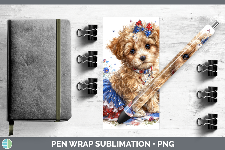 Dogs 05 Patriotic Double Doodle Pen Wrap Sublimation Pen Des