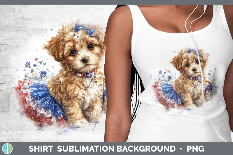 Dogs 05 Patriotic Double Doodle Shirt Sublimation Background