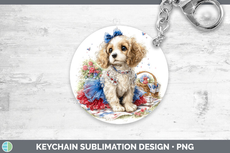 GorgeousDogs 05 Patriotic Keychain design.