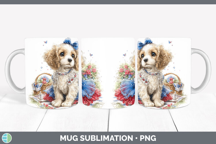 GorgeousDogs 05 Patriotic Mug Wrap design.