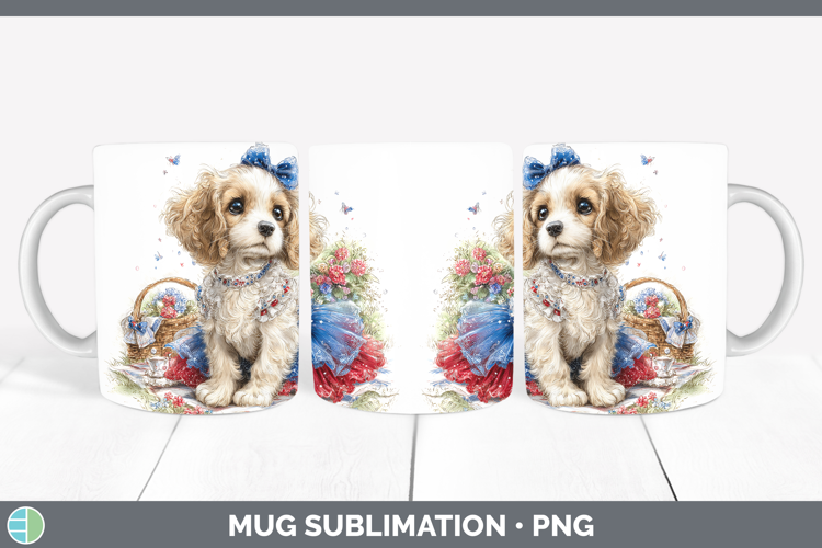 Dogs 05 Patriotic English Cocker Spaniel Mug Wrap Sublimatio