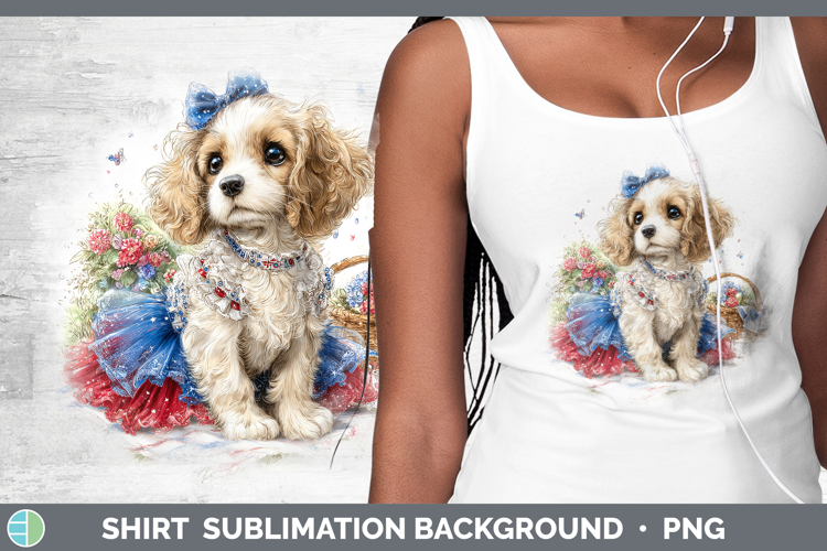 Dogs 05 Patriotic English Cocker Spaniel Shirt Sublimation B