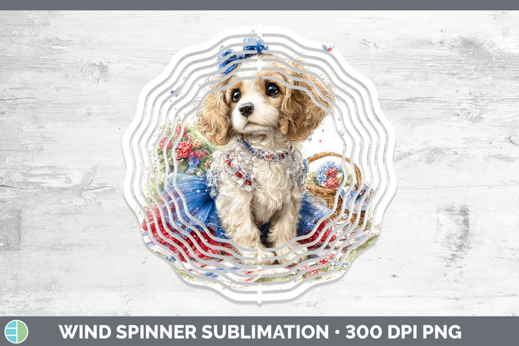 Dogs 05 Patriotic English Cocker Spaniel Wind Spinner Sublim