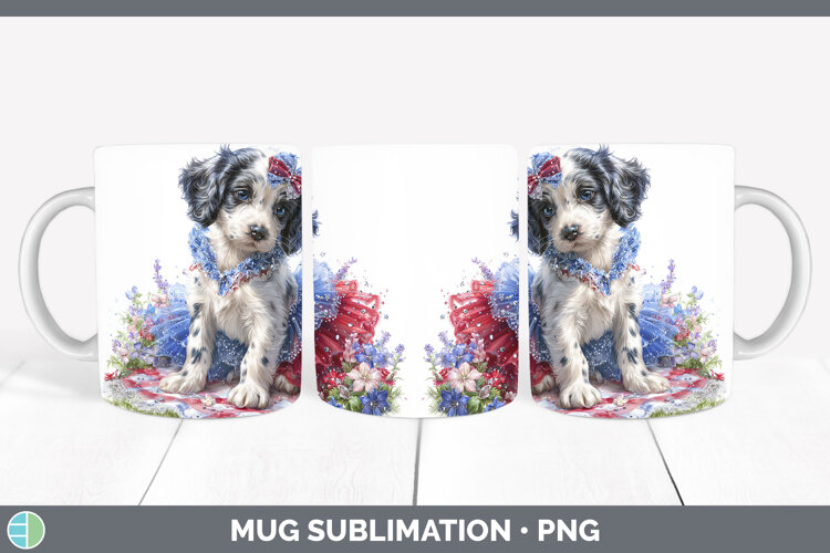 GorgeousDogs 05 Patriotic Mug Wrap design.