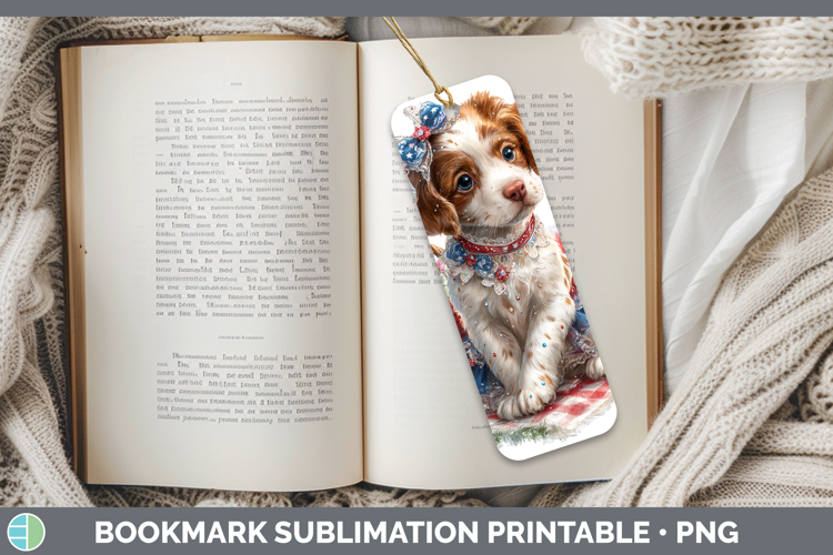Dogs 05 Patriotic English Setter Red and White Bookmark Subl