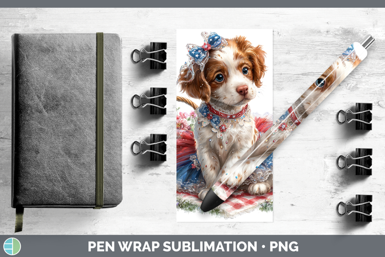 Dogs 05 Patriotic English Setter Red and White Pen Wrap Subl