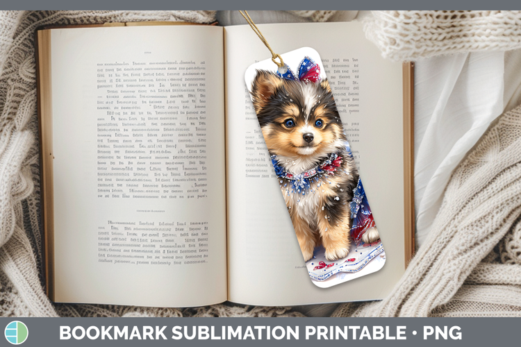 Dogs 05 Patriotic Finnish Lapphund Bookmark Sublimation Prin
