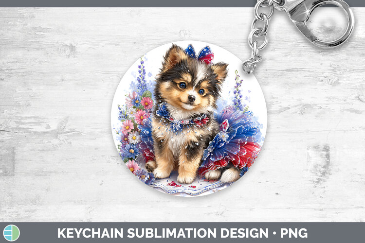 GorgeousDogs 05 Patriotic Keychain design.