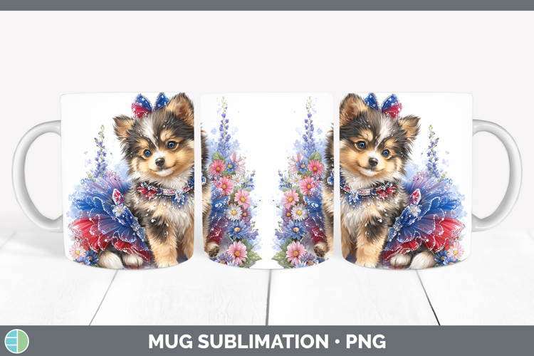 Dogs 05 Patriotic Finnish Lapphund Mug Wrap Sublimation Coff