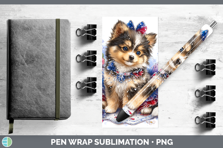 Dogs 05 Patriotic Finnish Lapphund Pen Wrap Sublimation Pen