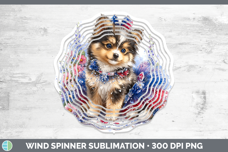 GorgeousDogs 05 Patriotic Wind Spinner design.